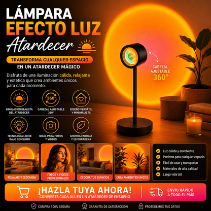 SUNSET GLOW lámpara efecto atardecer – foto 1